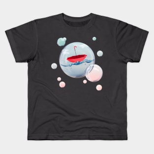 Red Umbrella in a Bubble Kids T-Shirt